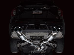 Ford Explorer ST Performance Exhaust - AWE Tuning - Touring Edition, Cat-Back, Quad Tips, 180 Technology - Chrome Silver - `20-`27 Ford Explorer ST Performance Exhaust - AWE Tuning - Touring Edition, Cat-Back, Quad Tips, 180 Technology - Chrome Silver - `20-`27